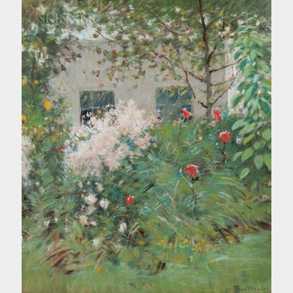 Theodore Wendel (American, 1859-1932) A New England Garden