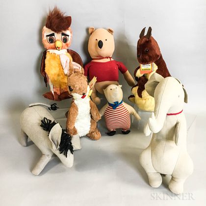 Seven Vintage Gund Winnie the Pooh Collection Stuffed Animals