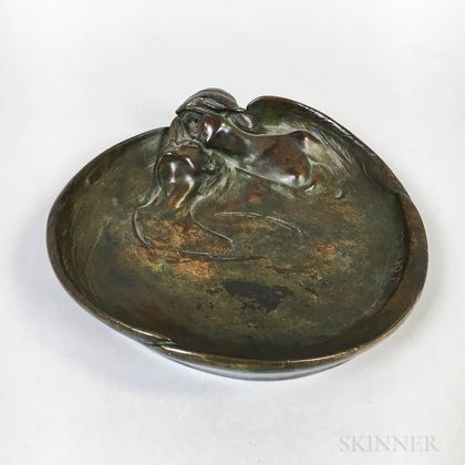 Austrian Josef Ofner Art Nouveau Bronze Vide Poche