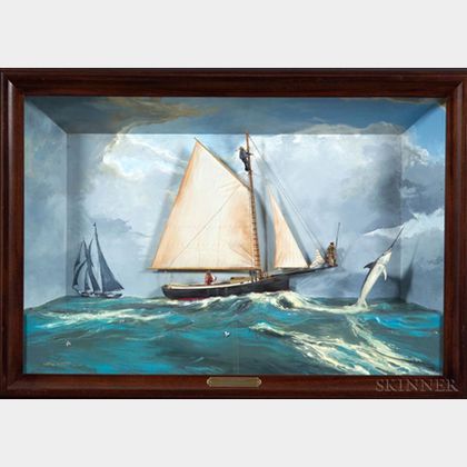 Diorama: "Getting Away" New England Sword Fishermen c. 1920