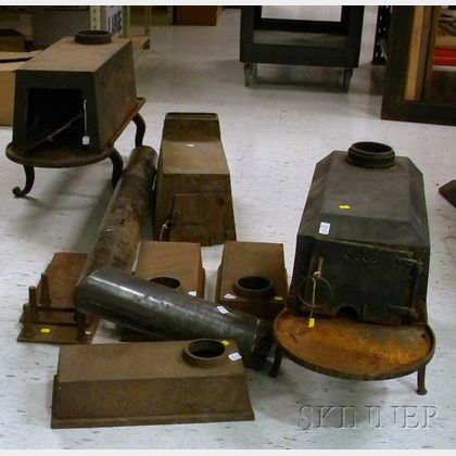 Group of Shaker Cast Iron Wood Stove Parts