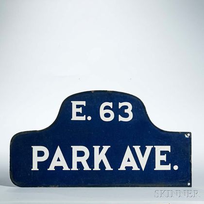 Enameled Iron New York City Street Sign