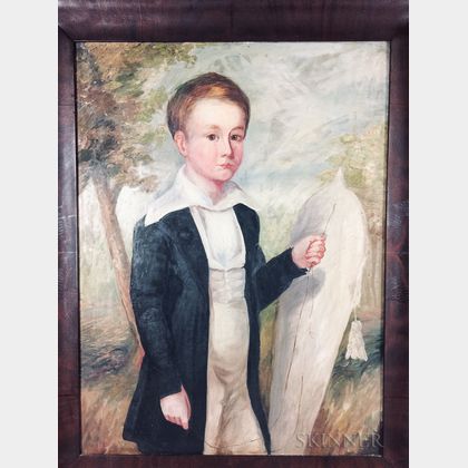 American School, 19th/20th Century Portrait of a Boy with a Kite