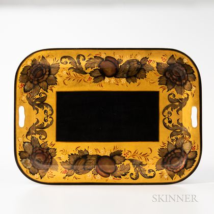 Gilt and Polychrome Decorated Tray