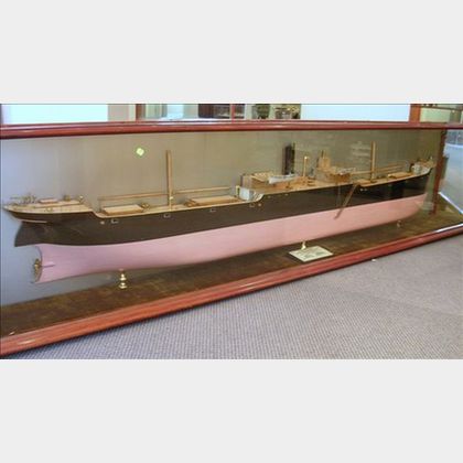 Half-Hull Boardroom Model of the 360-foot British Cargo Ship Queen Cristina