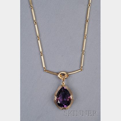 14kt Gold and Purple Paste Necklace, Antonio Pineda