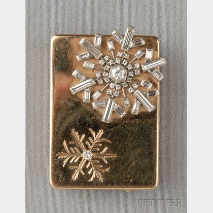 14kt Gold and Diamond Pendant/Brooch, Cartier