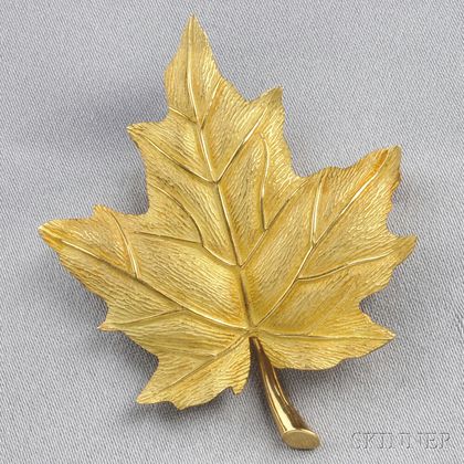 18kt Gold Leaf Brooch, Tiffany & Co.