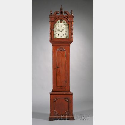 Painted Cherry Tall Clock with Automaton