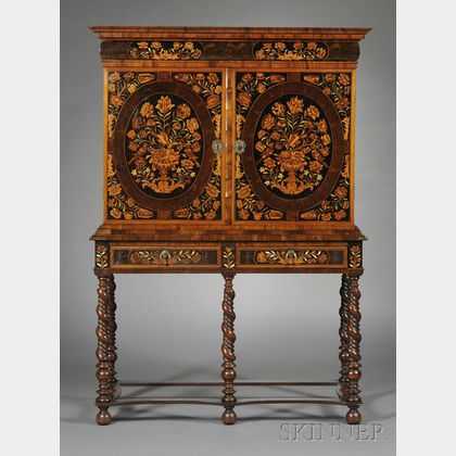 Dutch Marquetry Cabinet on Stand