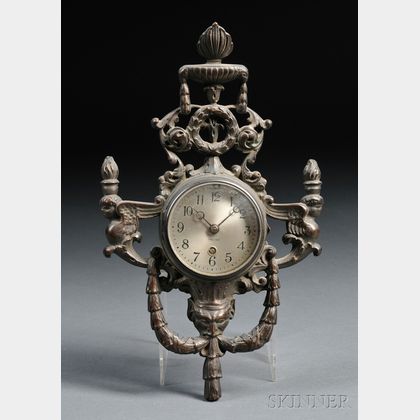 Chelsea Miniature Patinated Brass Cartel Wall Clock