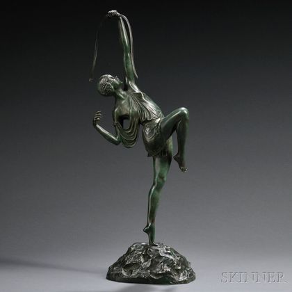 After Pierre Le Faguays (French, 1892-1962) Bronze Figure of Diana Releasing an Arrow