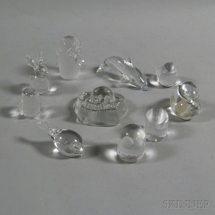 Ten Scandinavian Design Crystal Animals