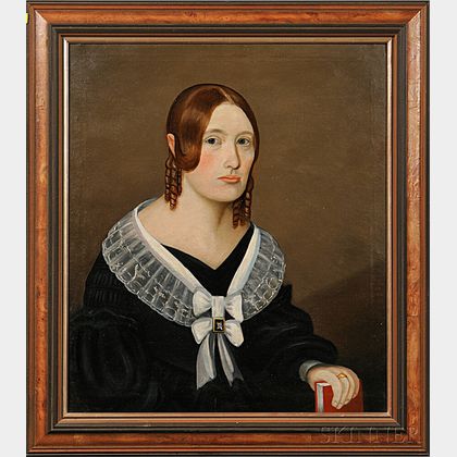 American School, 19th Century Portrait of a Girl with a Book.