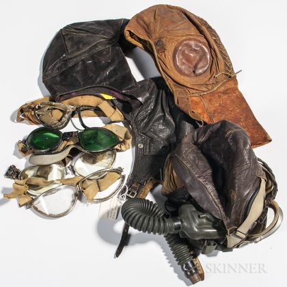 Group of Flight Helmets and Gear