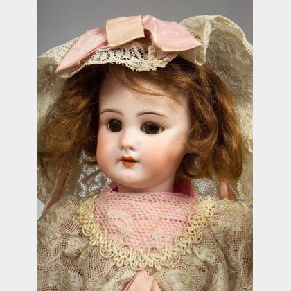 Jumeau DEP Bisque Head Doll in Original Lacy Bebe Outfit
