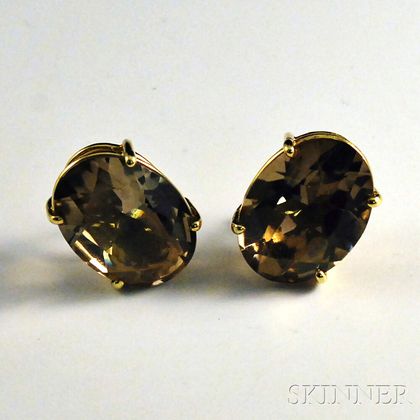 14kt Gold and Citrine Earclips