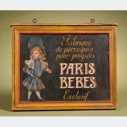 French Painted Doll Store Trade Sign
