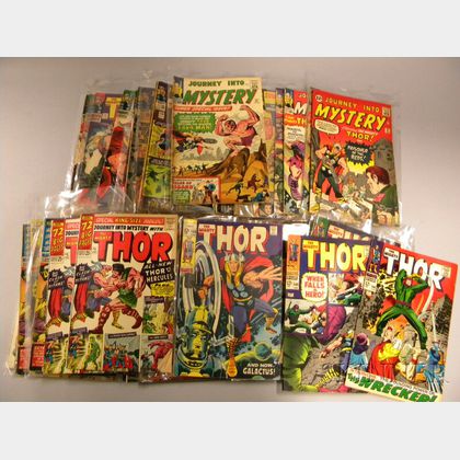 Twenty-eight Silver Age Journey Into Mystery Starring The Mighty Thor , and Forty-seven Silver Age The Mighty Thor