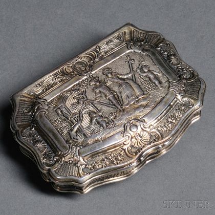Continental Silver and Parcel-gilt Box