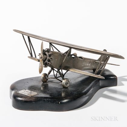 Metal Single-propeller Biplane Model