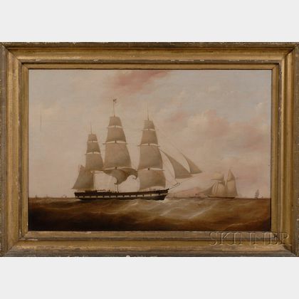 American School, 19th Century Portrait of the American Packet Ship GARRICK of the Dramatic Line.