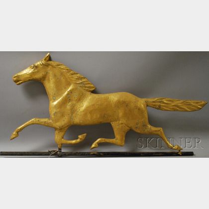 Gilt Molded Copper Running Horse Weather Vane