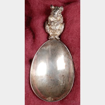 Elizabeth II Silver Figural Tea Caddy Spoon