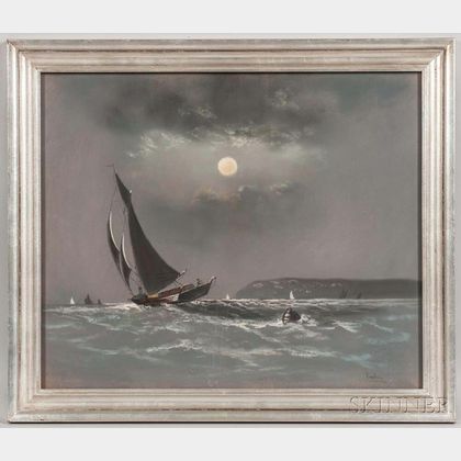 Frederick Porter Vinton (American, 1846-1911) Moonlit Sail