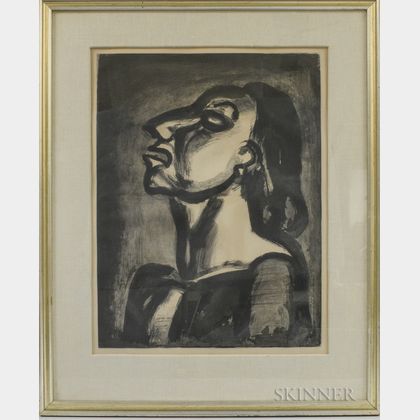Georges Rouault (French, 1871-1958) Plate 19 from Miserere : Son avocat, en phrases creuses, clame sa totale inconscience