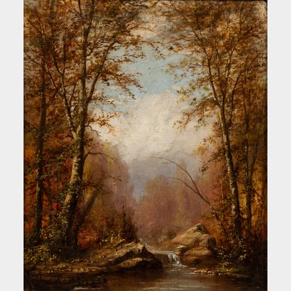 Carl C. Brenner (American, 1838-1888) Brook in an Autumn Wood