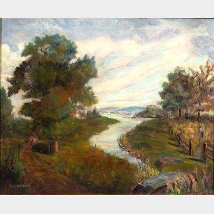 May Spear Clinedinst (American, 1887-1960) Path by the River