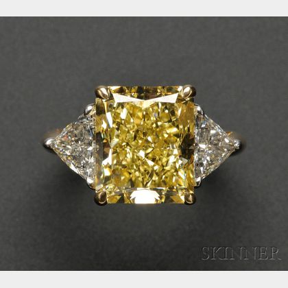 Fancy Intense Yellow Diamond and Diamond Ring, Tiffany & Co.