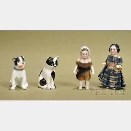 Four Small Glazed Porcelain Figures