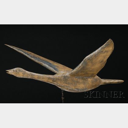 Gilt Copper Flying Goose Weather Vane