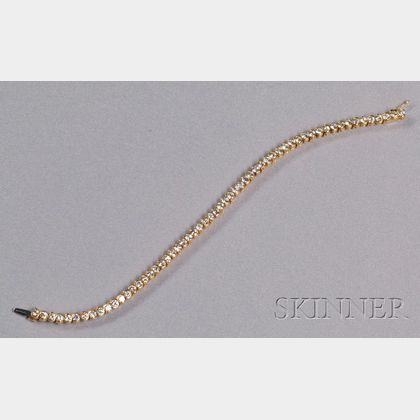 18kt Gold and Diamond Line Bracelet, Chaumet, Paris