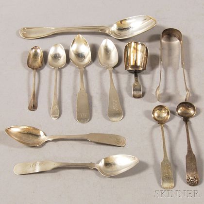 Small Group of American Coin Silver Flatware