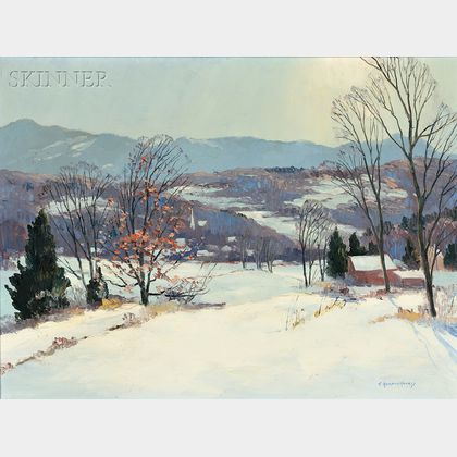 Charles Gordon Harris (American, 1891-1963) Stowe, Vermont, from the Road to Stowe Hollow
