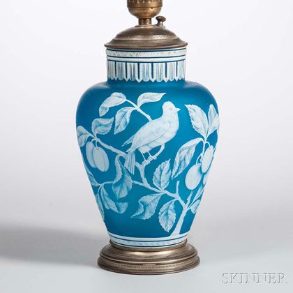 Blue Cameo Glass Vase