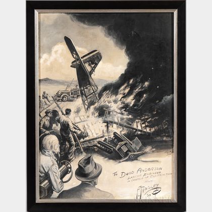 Frank Tinsley (New York/Connecticut, 1899-1965) Plane Crash Scene