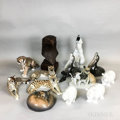 Thirteen Ceramic Animals