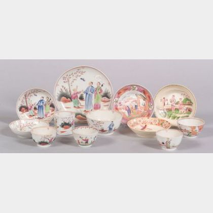 Group of Chinoiserie Decorated English Earthenware Teawares