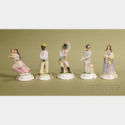 Five Bisque Figures from Uncle Tom's Cabin