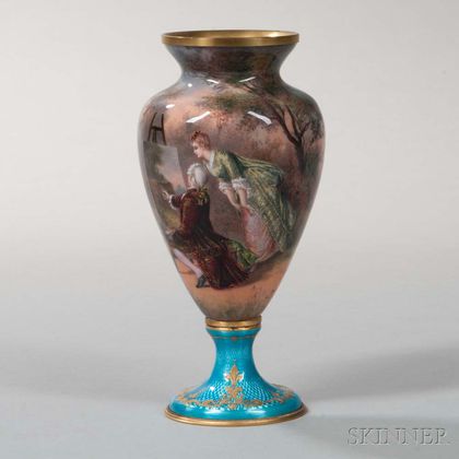 Limoges Enameled Vase