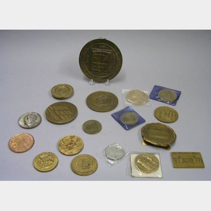 Eighteen Mostly Bronze Anniversary and Commemorative Medallions