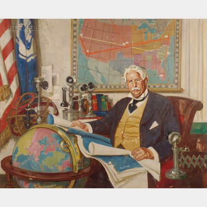 Dean Cornwell (American, 1892-1960) Portrait Study of Theodore Newton Vail