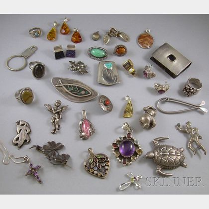 Small Lot of Sterling Silver and Costume Jewelry