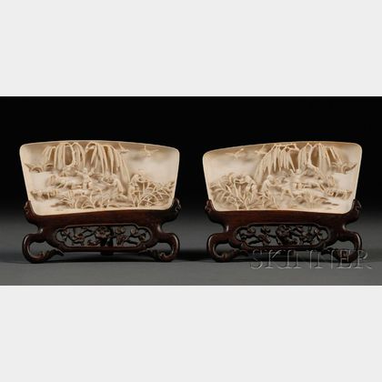 Pair of Ivory Plaques