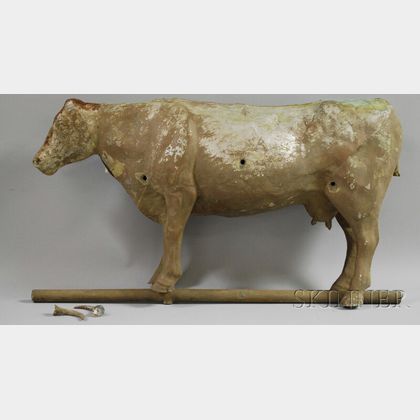 Cast Iron and Molded Copper Full-body Cow Weather Vane