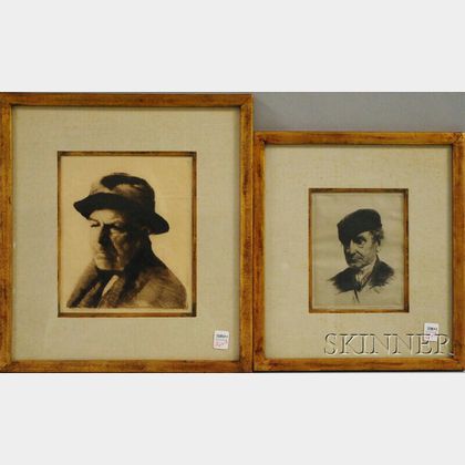 Cadwallader Lincoln Washburn (American, 1866-1965) Two Portrait Etchings Vieja de las Realajas